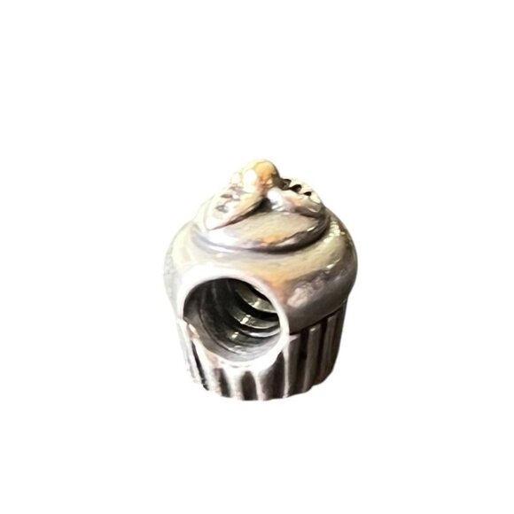 Pandora Sterling Silver 925 Cupcake Charm Slide Twist Bead Gold Baker Birthday - Picture 4 of 6